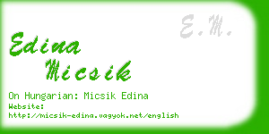 edina micsik business card